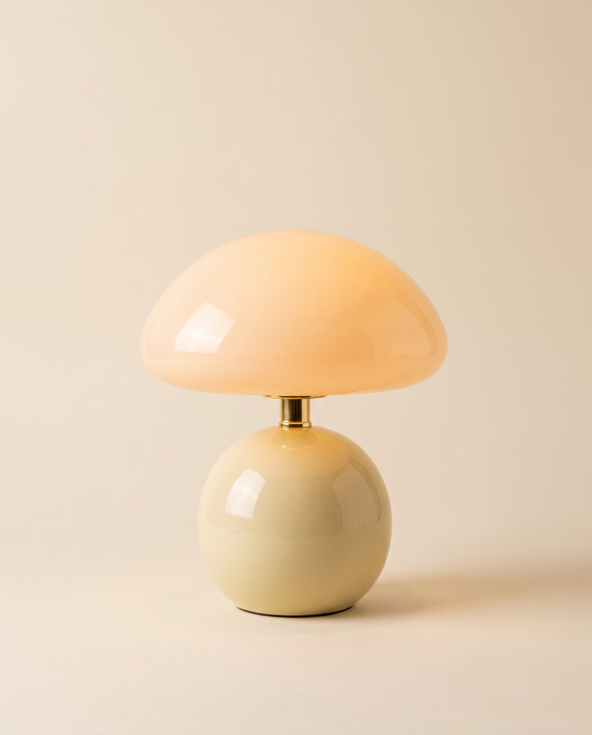 Vintage Glass Mushroom Table Lamp, Dimmable USB