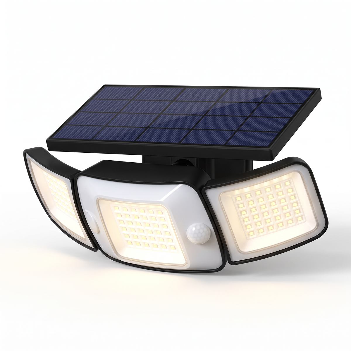 Solar outdoor wall washer light on white background