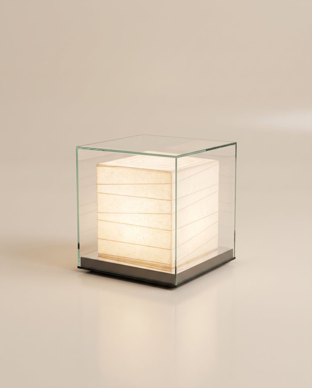 Paper Cube Table Lamp, Glass Box Designer Lamp, 3 Colors