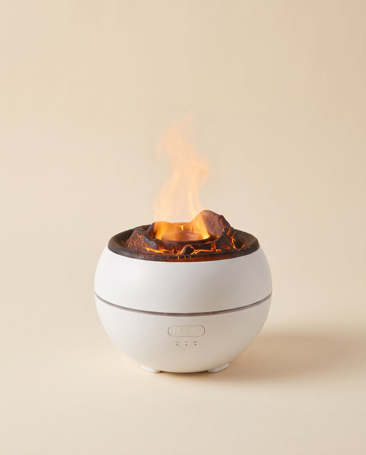 Volcano flame aroma diffuser with glowing mist