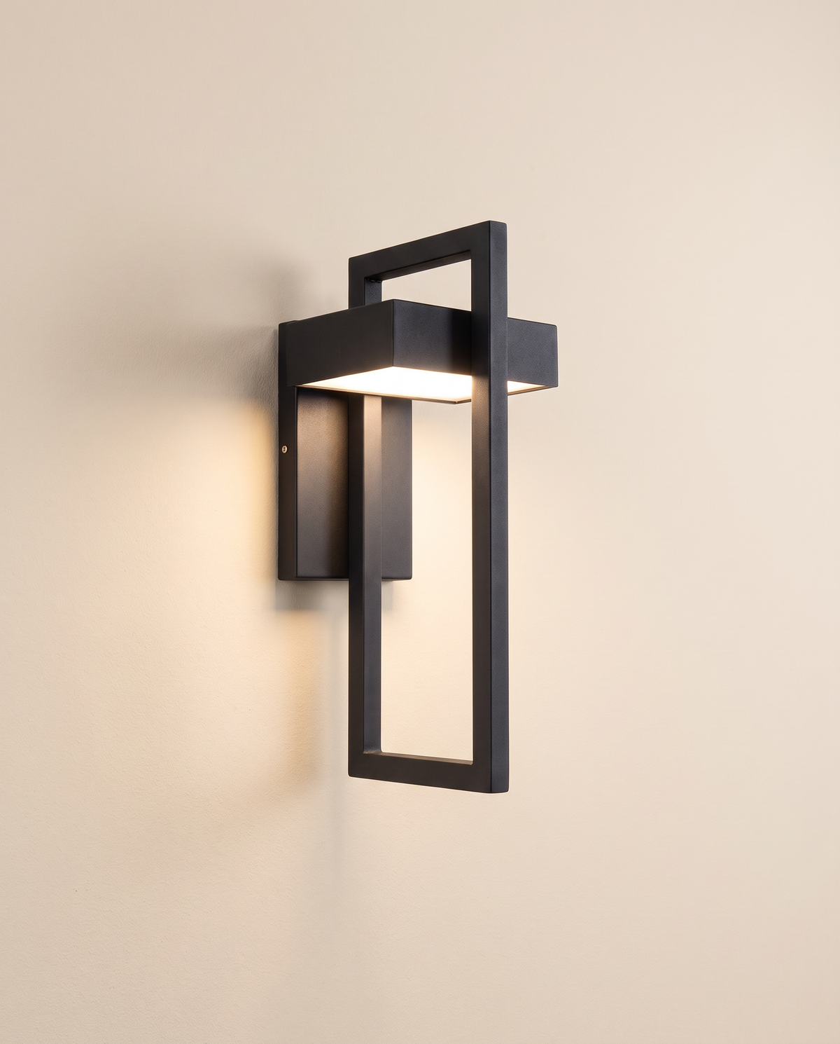Modern Outdoor Wall Light, Black LED Porch Sconce