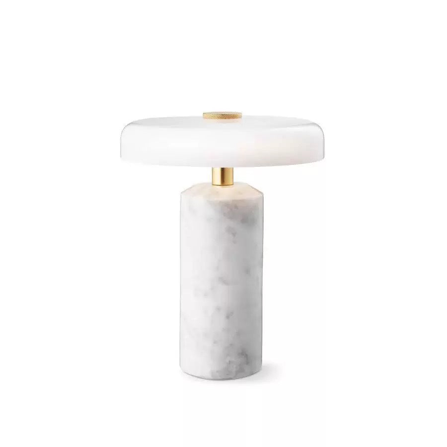 Marble Table Lamp, Cordless Rechargeable Mushroom Lamp