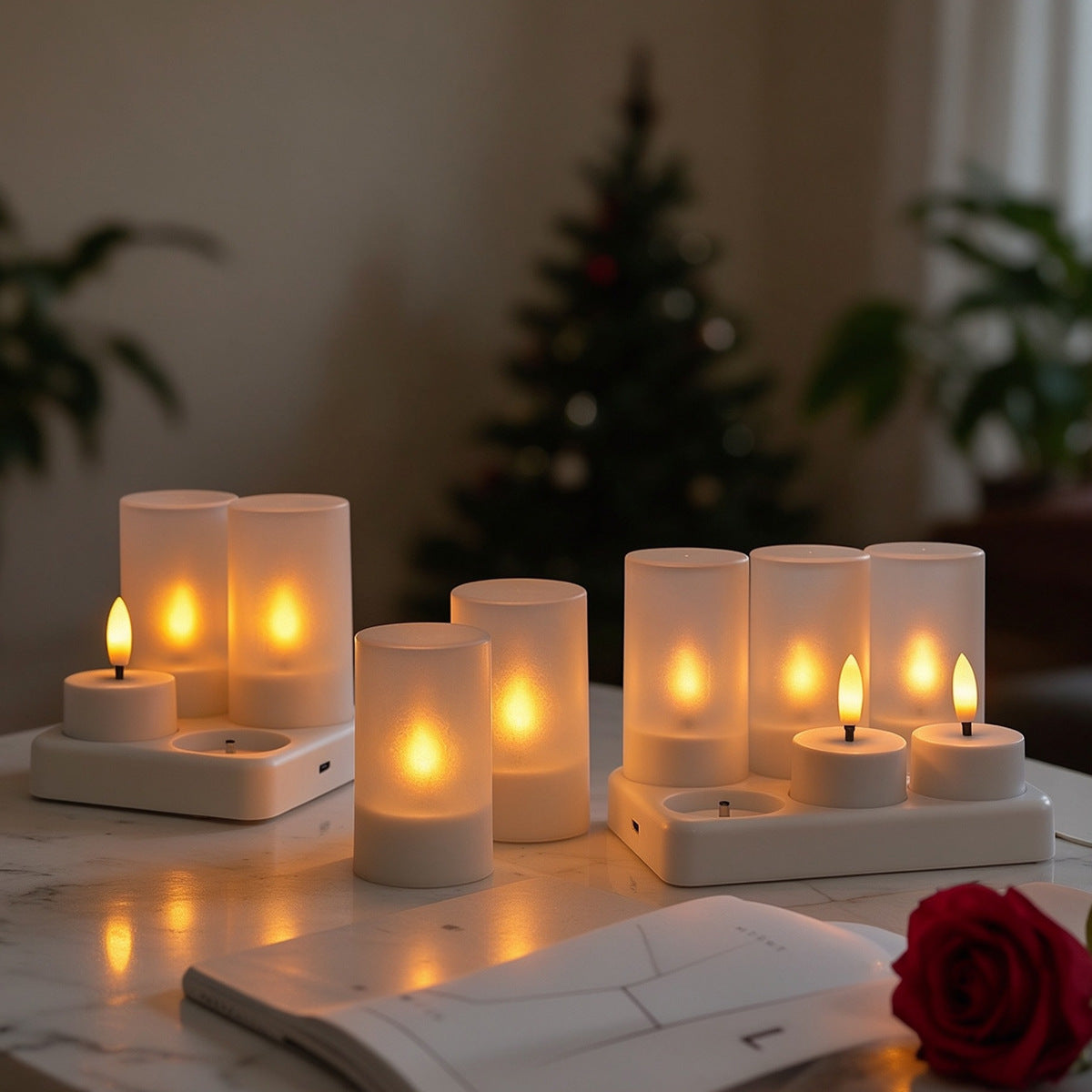 Flameless Candles with Remote, Rechargeable Tea Lights