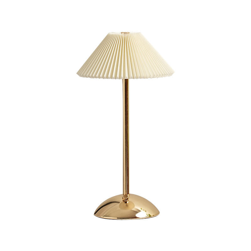 Pleated Table Lamp, Rechargeable Cordless Bedside Lamp