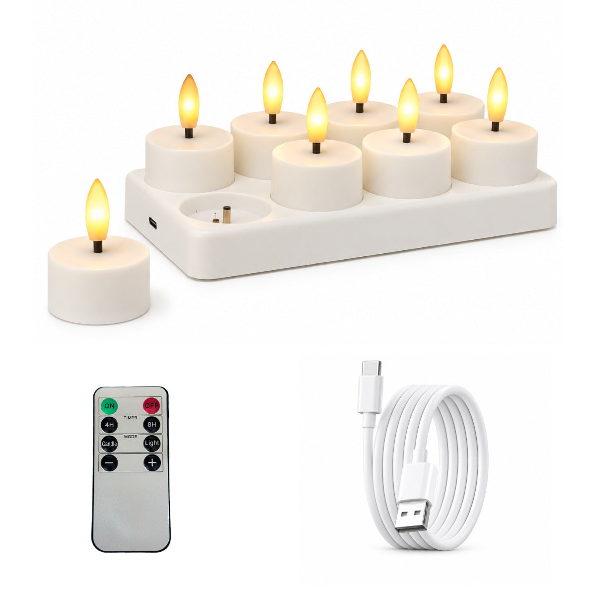 Flameless Candles with Remote, Rechargeable Tea Lights