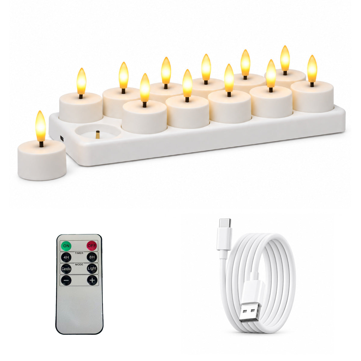 Flameless Candles with Remote, Rechargeable Tea Lights