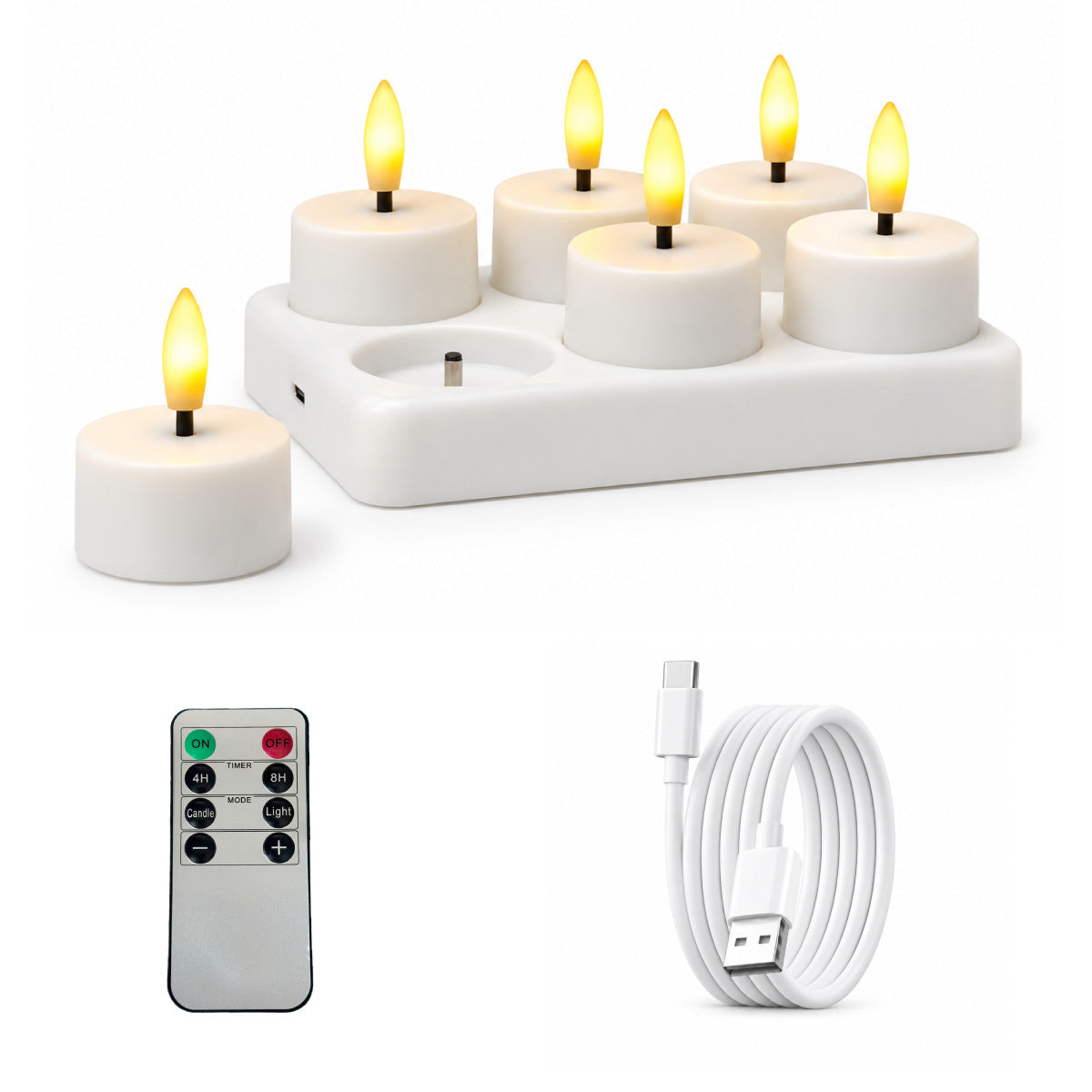 Flameless Candles with Remote, Rechargeable Tea Lights