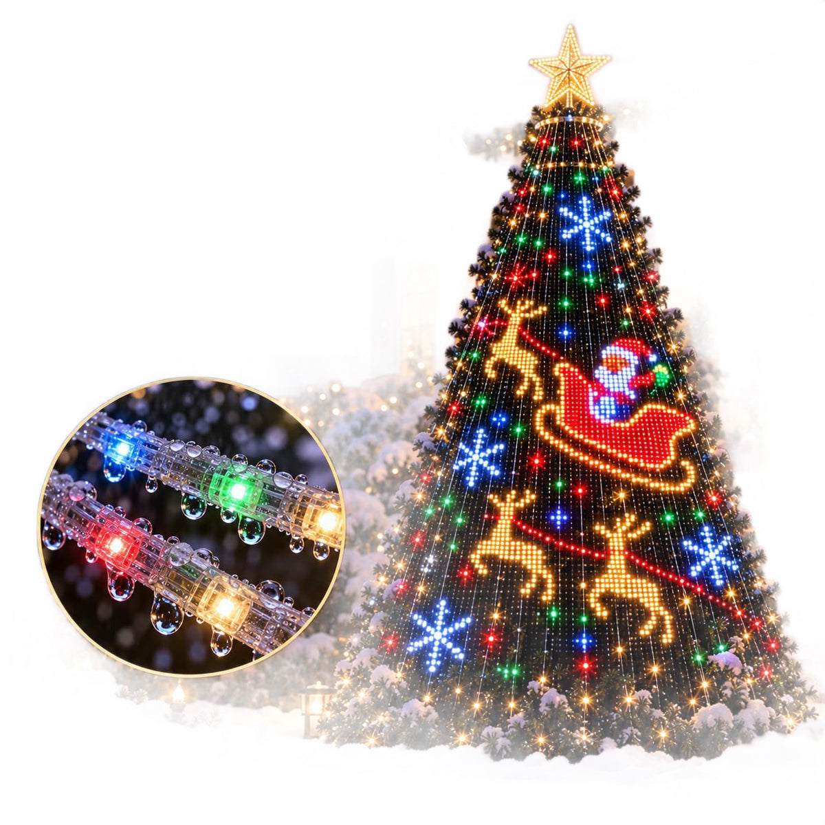 Wall Christmas Tree Lights, RGB LED with Remote